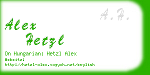 alex hetzl business card